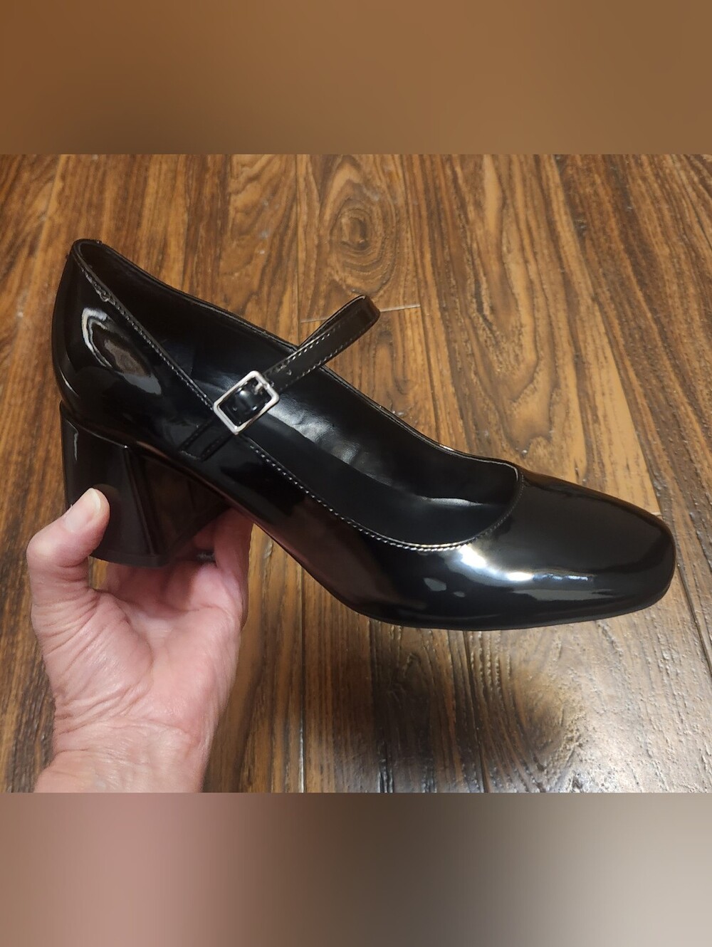Marc Fisher Black Patent Mary Jane Block Heel Pumps NWOB Sz 6.5M Style MFPALIE-T - Picture 2 of 13
